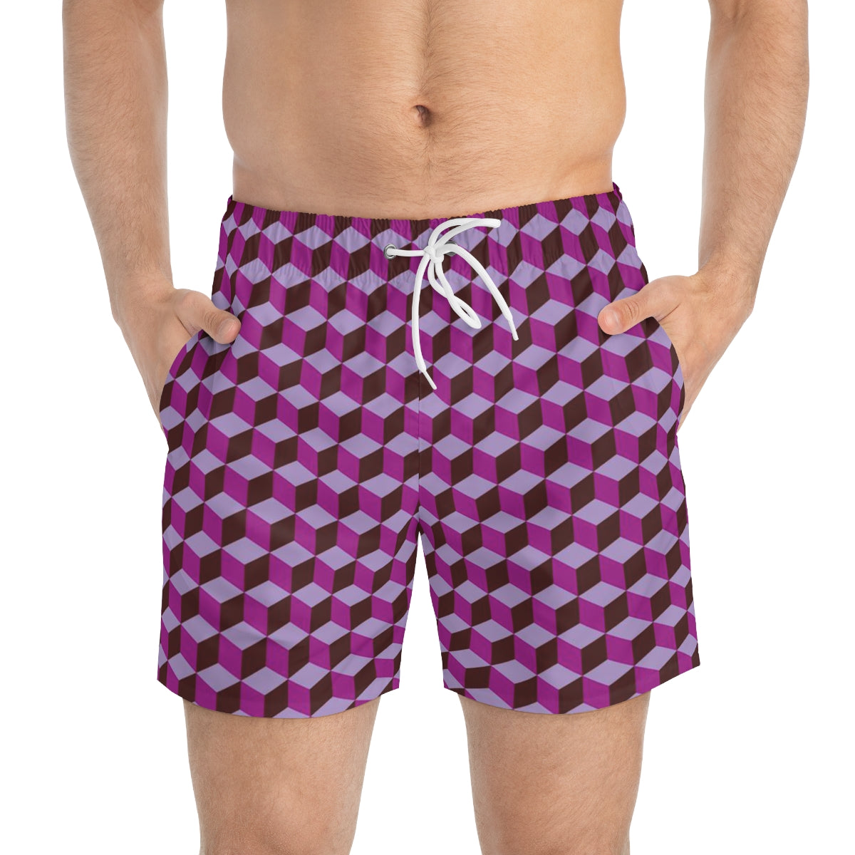 SWIM TRUNKS GEO PURPLE