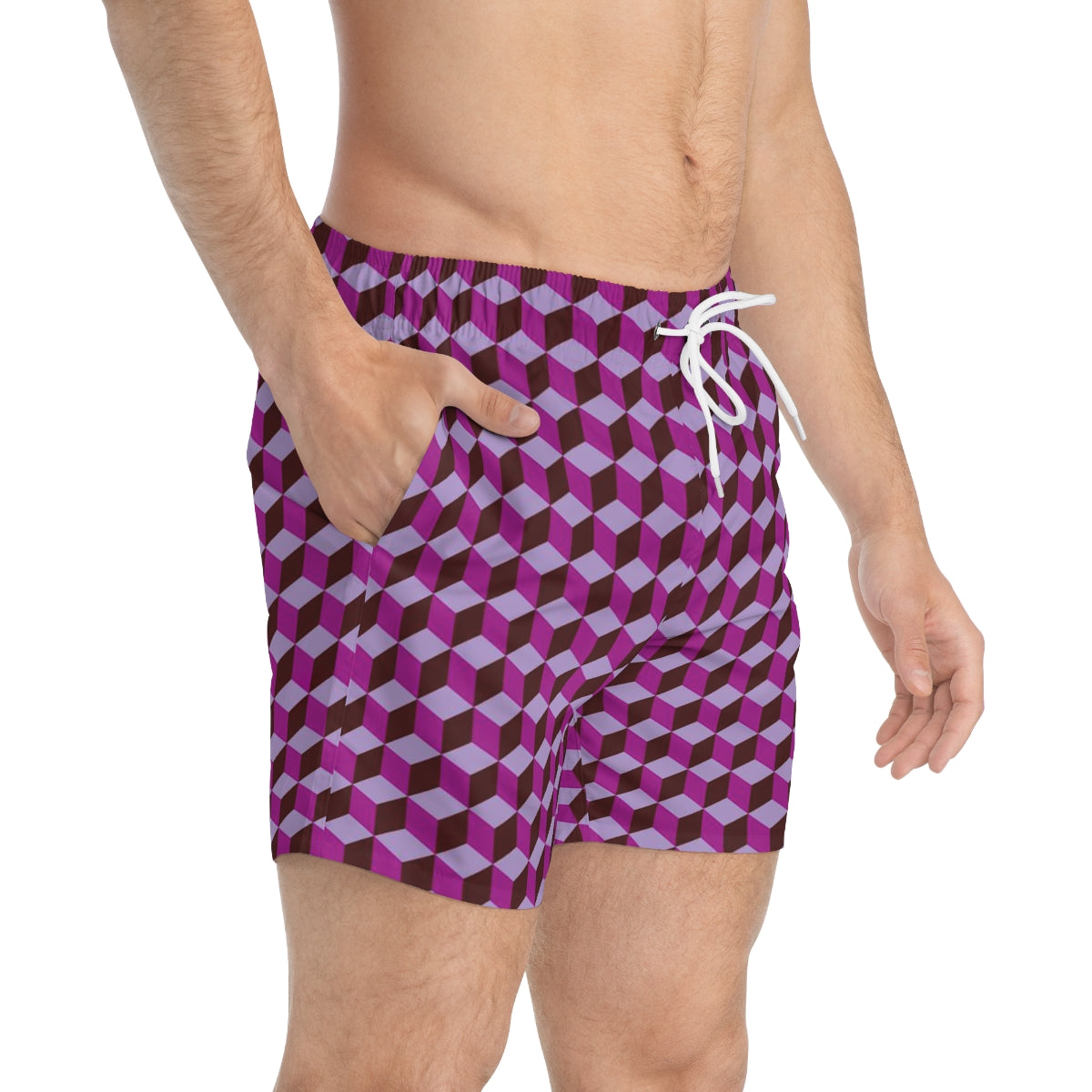 SWIM TRUNKS GEO PURPLE