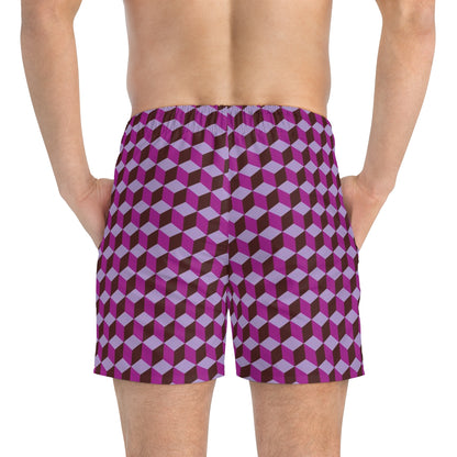 SWIM TRUNKS GEO PURPLE