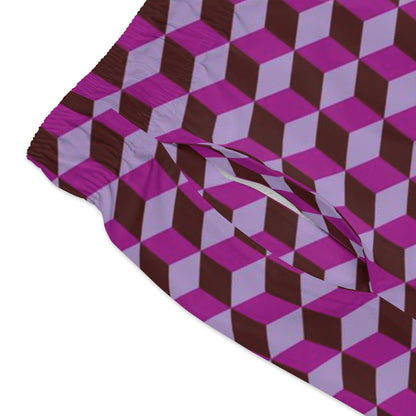 SWIM TRUNKS GEO PURPLE