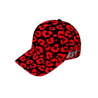 INVERTED RED LEOPARD BASEBALL CAP