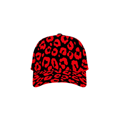 INVERTED RED LEOPARD BASEBALL CAP