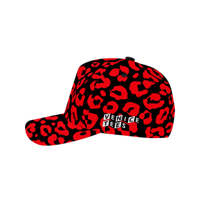 INVERTED RED LEOPARD BASEBALL CAP