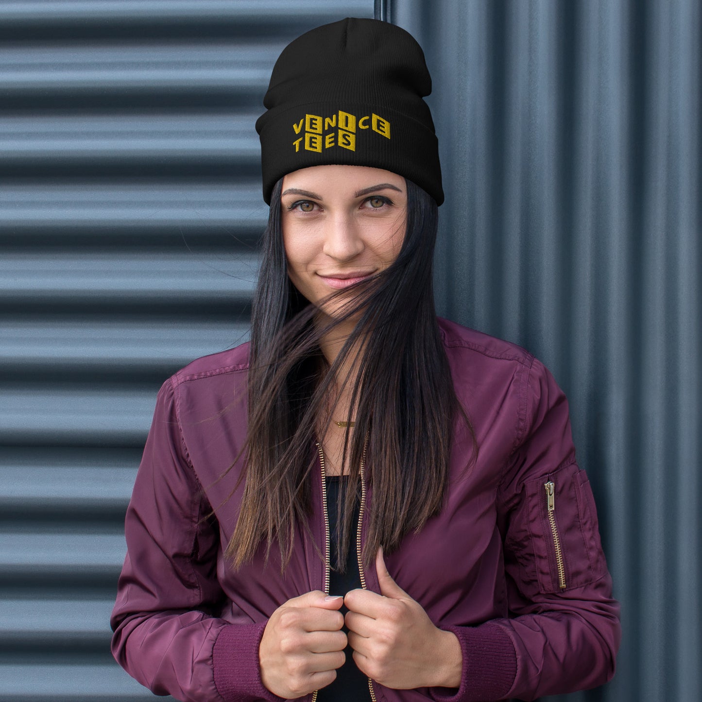 VENICE TEES LOGO BLACK BEANIE