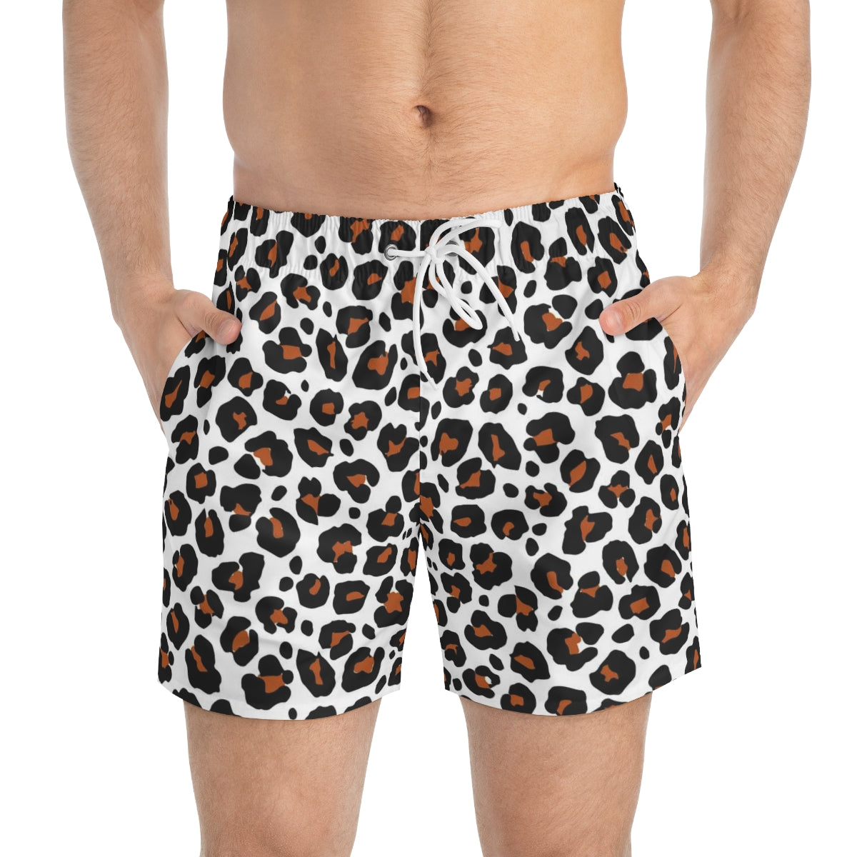 SWIM TRUNKS WHITE LEOPARD - VENICE TEES®