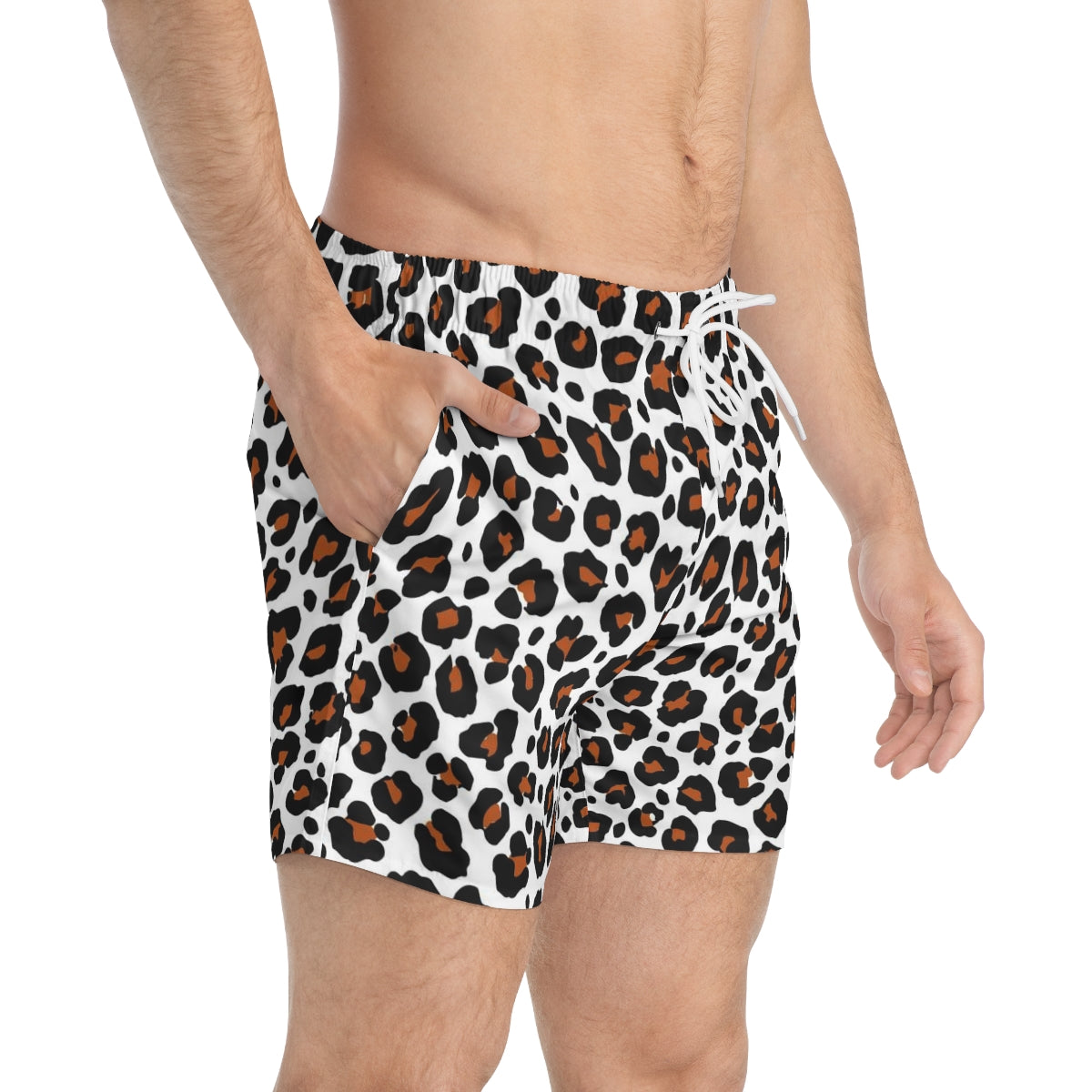 SWIM TRUNKS WHITE LEOPARD - VENICE TEES®