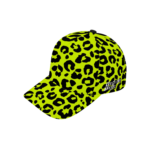 NEON YELLOW LEOPARD BASEBALL CAP