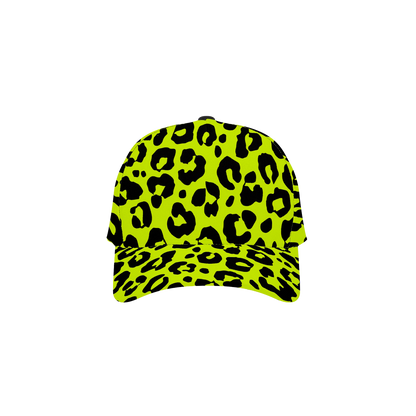 NEON YELLOW LEOPARD BASEBALL CAP