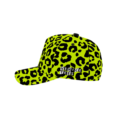 NEON YELLOW LEOPARD BASEBALL CAP