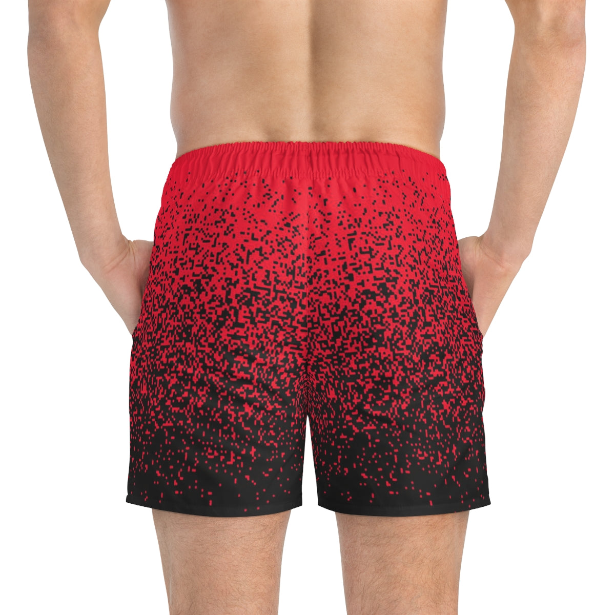 SWIM TRUNKS RED PIXELS - VENICE TEES®