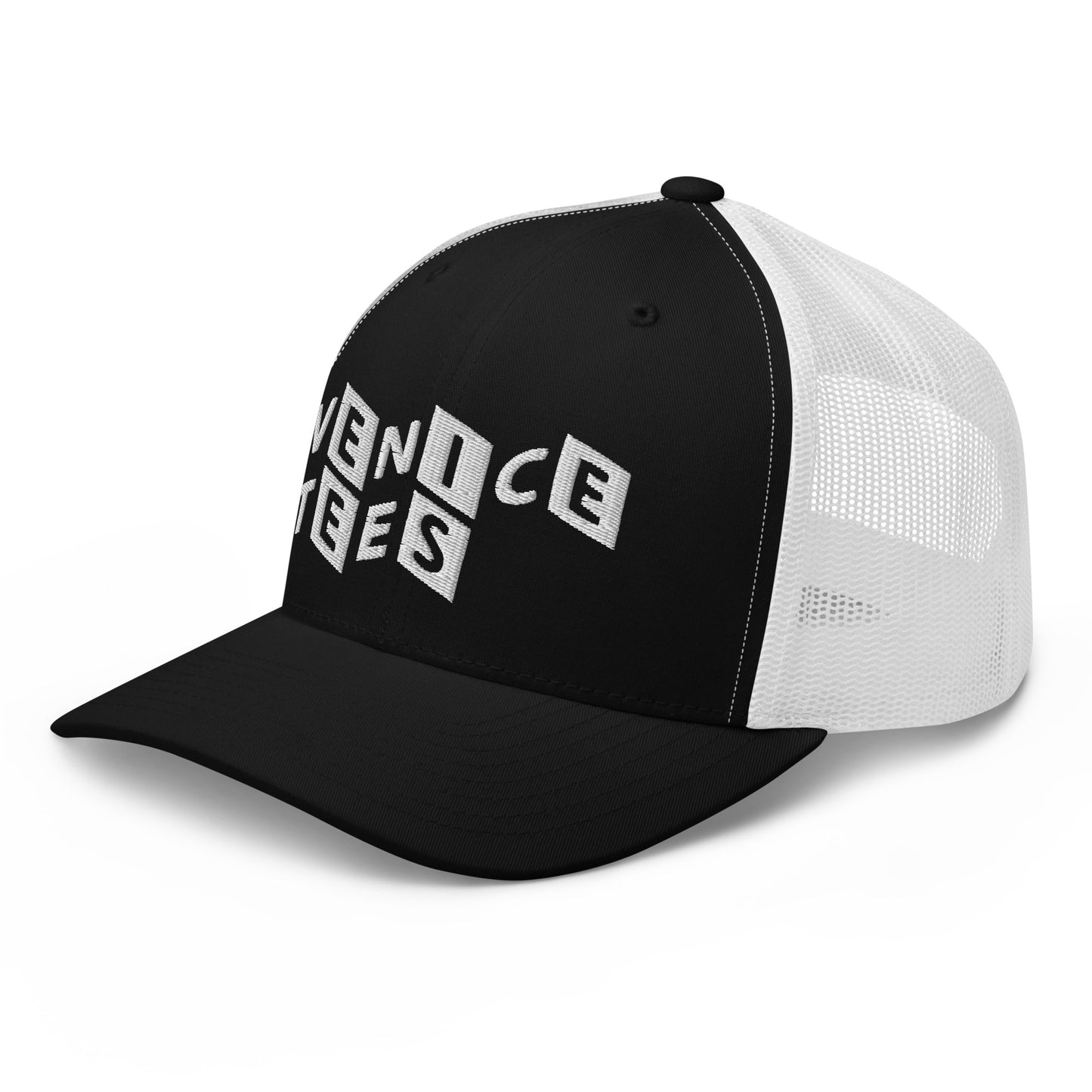 VENICE TEES LOGO BLACK/WHITE TRUCKER CAP