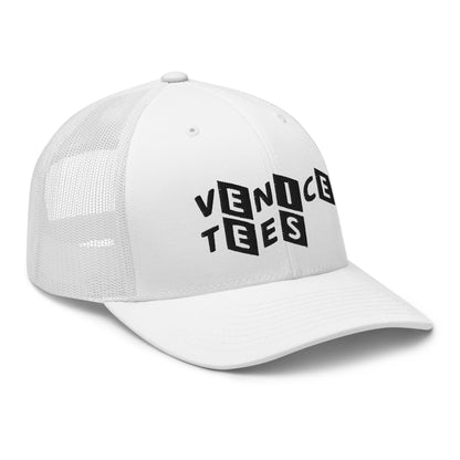 VENICE TEES LOGO WHITE TRUCKER CAP