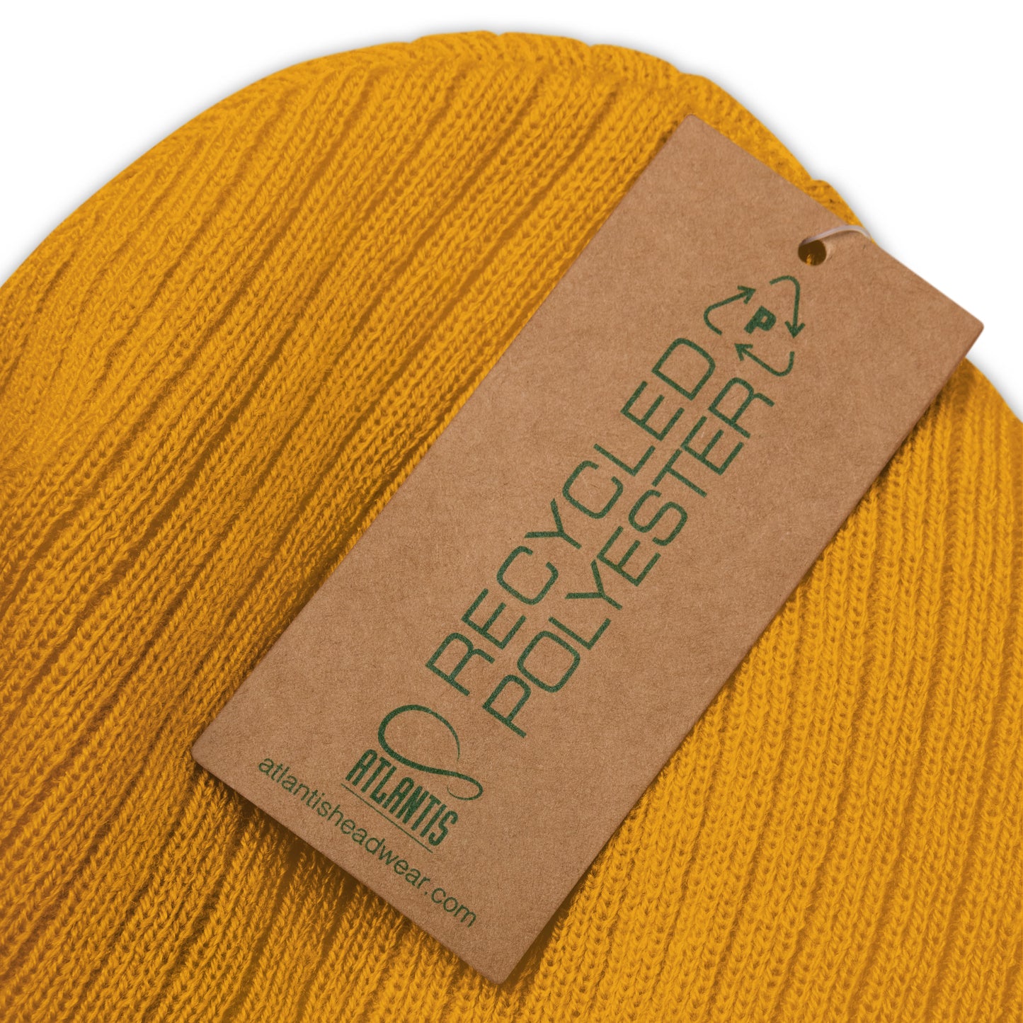 VENICE TEES LOGO MUSTARD RIBBED KNIT BEANIE