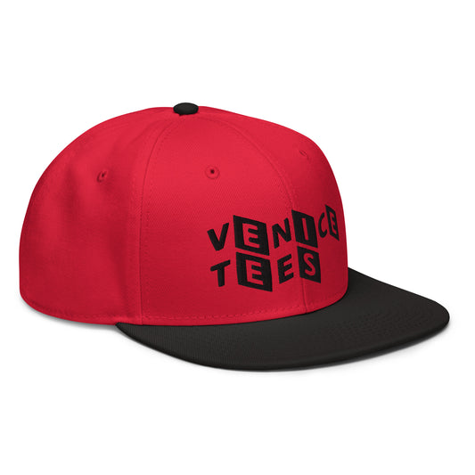 Venice Tees logo red/black snapback cap